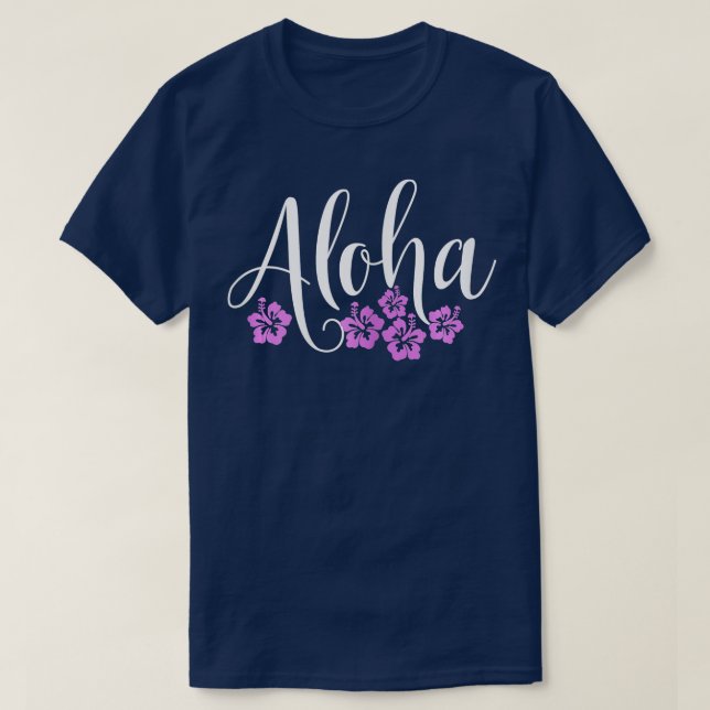 T-shirt Aloha Hawaiian Hibiscus Flower Surfer Maui Kauai H (Design devant)