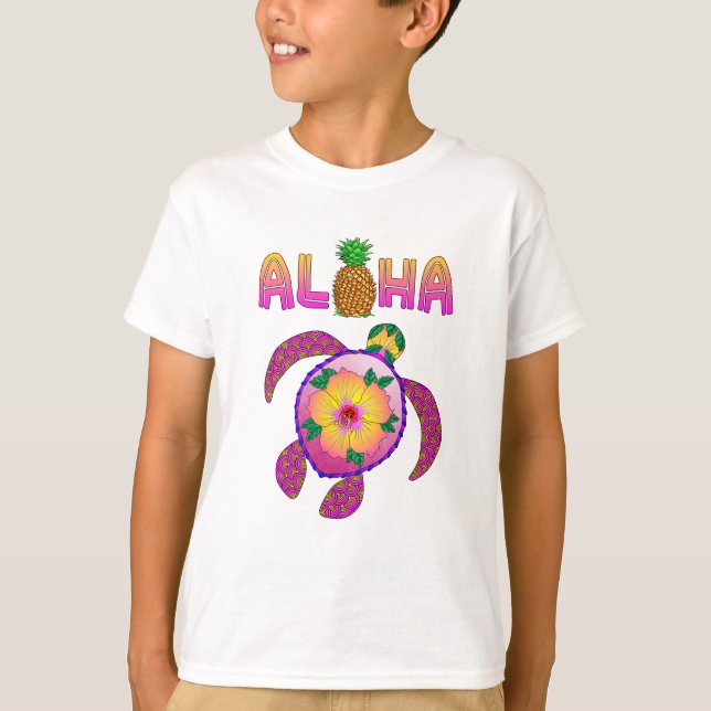 T-shirt Aloha Hawaiian Honu Turtle (Devant)