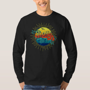 T-shirt Aloha Hawaiian Island Tortues de mer Fleurs Aloha