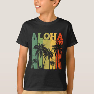 T-shirt Aloha îles hawaïennes palmiers planche de surf pla