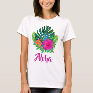 T-shirt Aloha Oahu Hawaii Fleur Tropicale