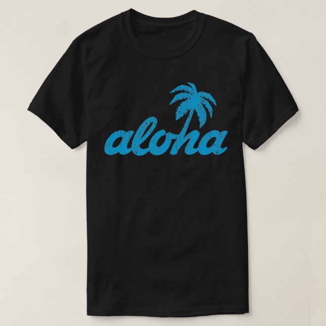 T-shirt Aloha Palm Tree Hawaii Style Vintage (Design devant)