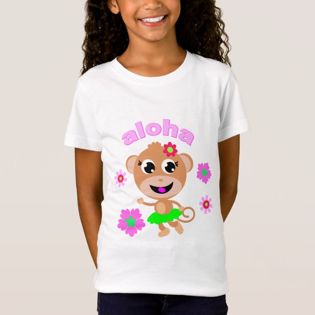 T-Shirt aloha pièce en t d'écran de singe (Devant)