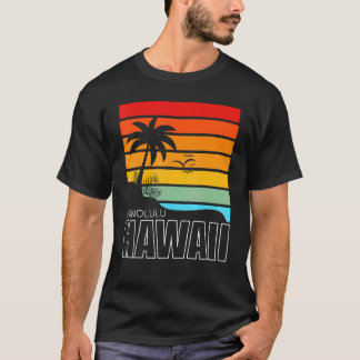 T-shirt Aloha Plage Hawaïenne Palmiers Été Rétro Honol