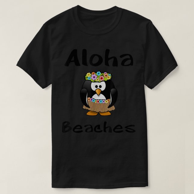 T-shirt Aloha Plages Penguin Hula Dance Funny T (Design devant)
