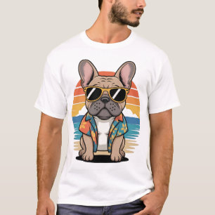 T-shirt Aloha Pup  Bulldog français de plage tendance