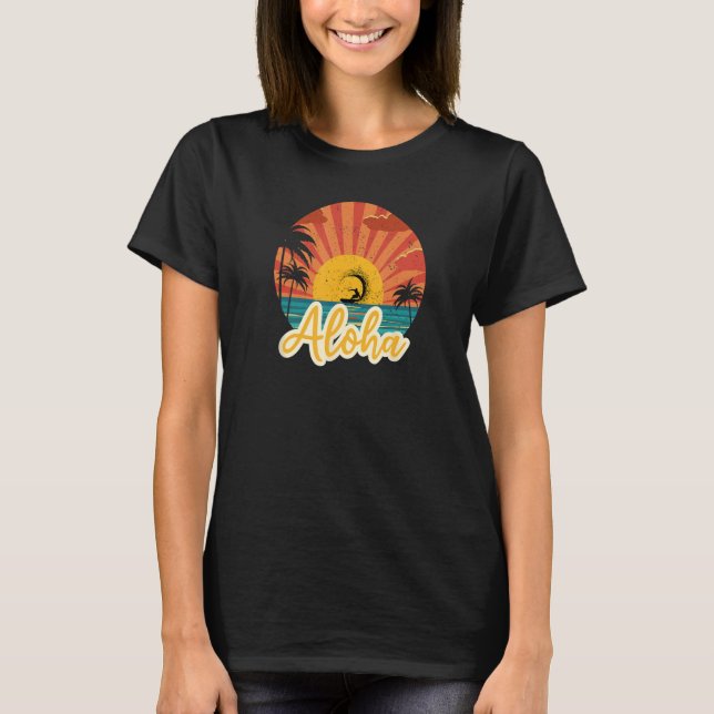 T-shirt Aloha Retro sunset aloha tee (Devant)