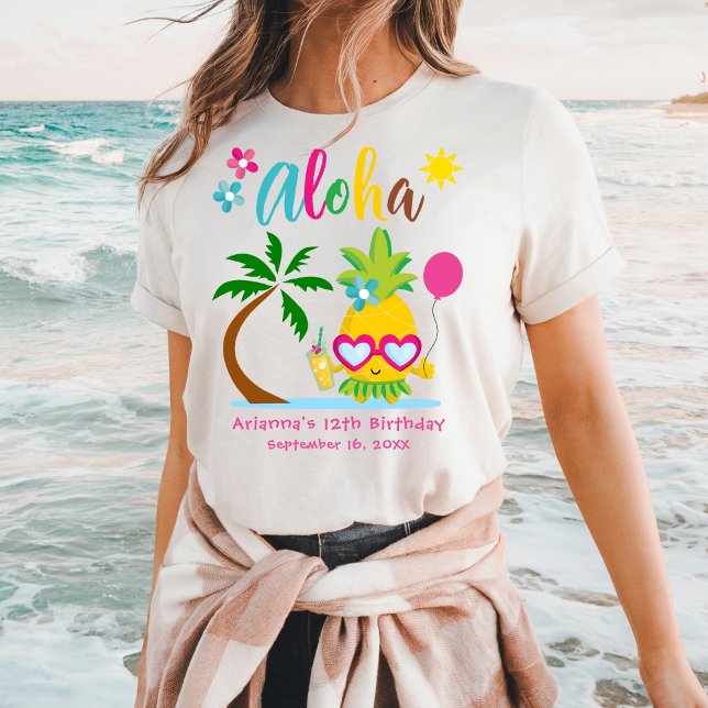 T-shirt Aloha Tropical Anniversaire Luau (Créateur téléchargé)