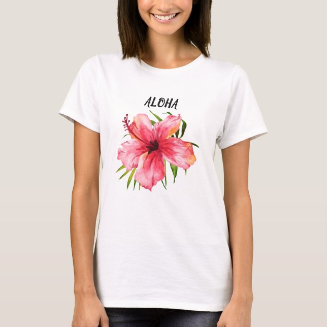 T-shirt Aloha Tropical Island Paradise Palmiers et Fleurs (Devant)