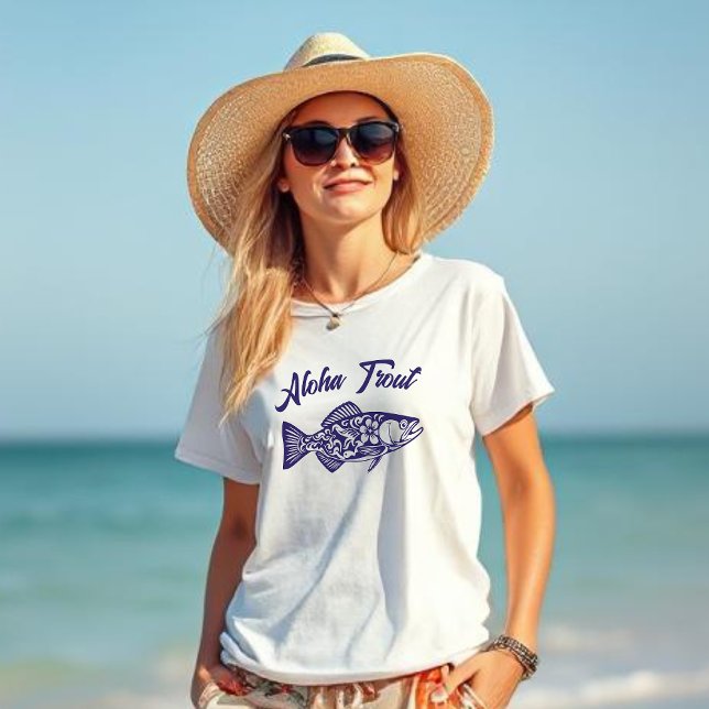 T-shirt Aloha Trout-Fisherman (Aloha Trout Hawaiian Fisherman Core Blue)