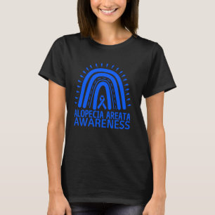 T-shirt Alopecia Areata Awareness Rainbow Ribbon bleu bleu
