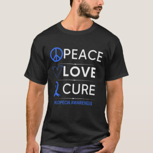 T-shirt Alopecia Areata Sensibilisation Paix Amour Cure Ch