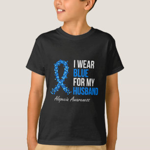 T-shirt Alopecia Sensibilisation Je Porte Du Bleu Pour Mon