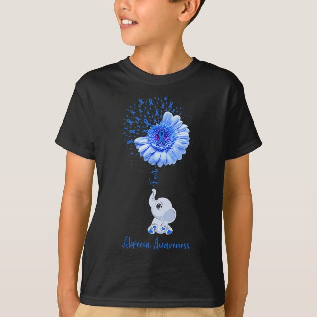 T-shirt Alopécie Conscience Foi éléphant Survivor Fighter (Devant)