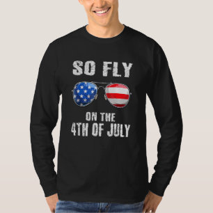 T-shirt Alors 4 juillet Drapeau Américain Lunettes de sole