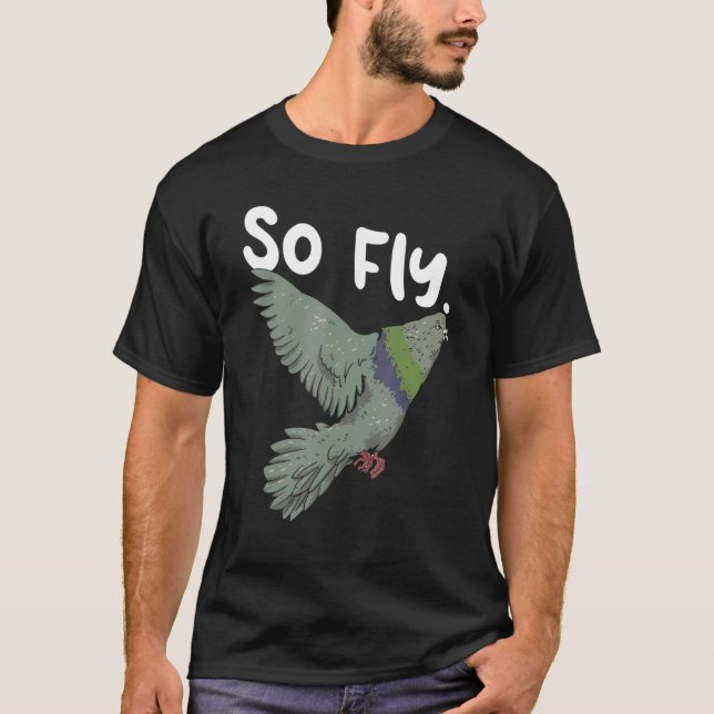 T-shirt Alors Voler Pigeon Oiseau Course Animaux Observati (Devant)
