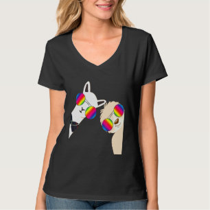 T-shirt Alpaca ami animal Bff Rainbow Lunettes Llama Slo