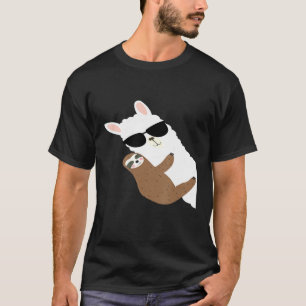 T-shirt Alpaca cool Avec Lunettes De Soleil Et Sloth Llama