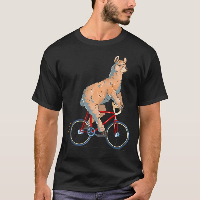 T-shirt Alpaca équitation Vélo Cute Biker Cycliste (Devant)