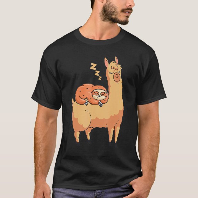 T-shirt Alpaca Funny Sloth (Devant)