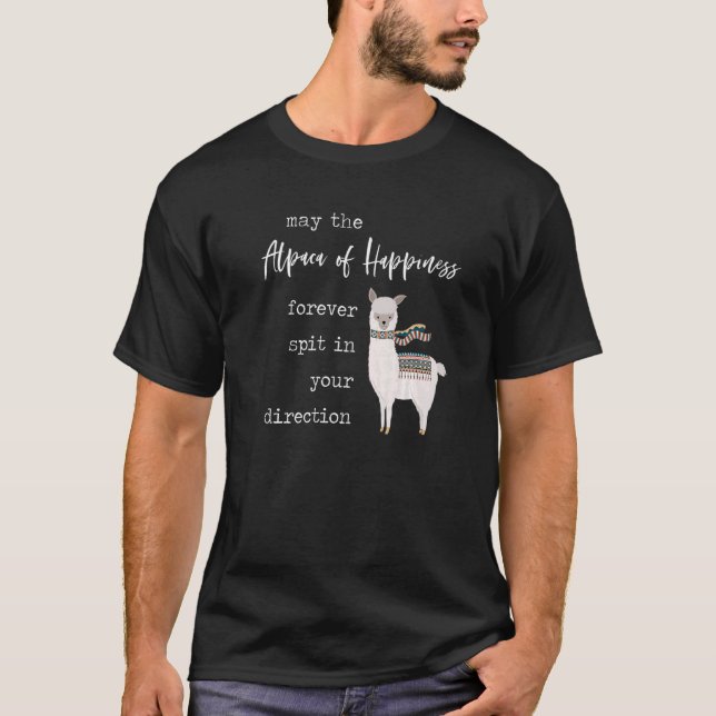 T-shirt Alpaca Happiness Wish Cute Llama Love Pun Citation (Devant)