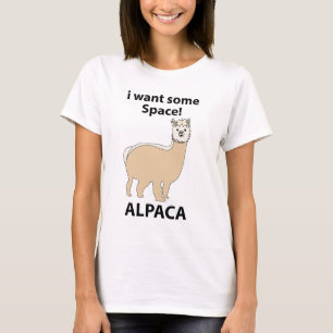 T-shirt Alpaca je veux un peu d'espace drôle Alpaca