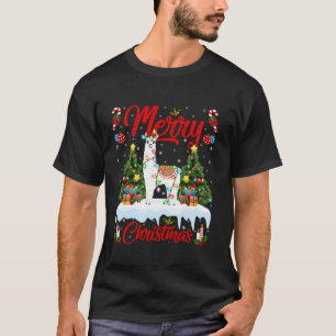 T-shirt Alpaca Joyeux sapin de Noël Éclairage Père Noël Al