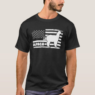 T-shirt alpaca llama animal patriotique usa drapeau améric