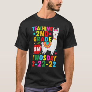 T-shirt Alpaca Llama Enseignement 2E Année Le Jour 2-22-20
