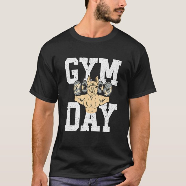 T-shirt Alpaca Llama Fitness Workout Gym Day (Devant)