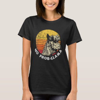 T-shirt Alpaca Llama Rétro No Prob Llama Tee