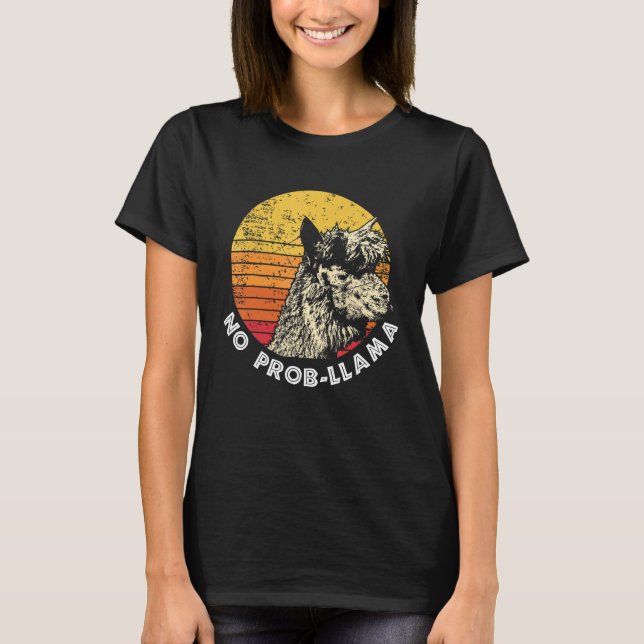 T-shirt Alpaca Llama Rétro No Prob Llama Tee (Devant)