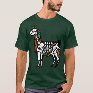 T-shirt Alpaca Llama Skeleton, Halloween 
