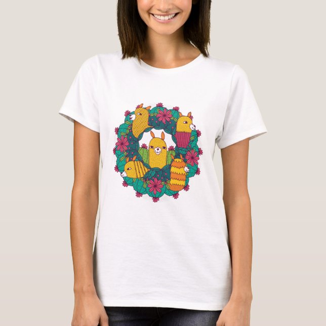 T-shirt Alpaca Mandala (Devant)