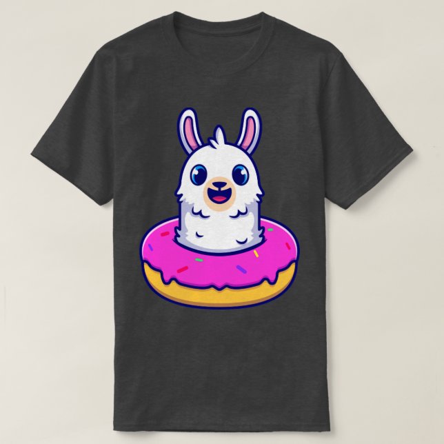 T-shirt Alpaca mignon Avec Dessin De Doughnut (Design devant)