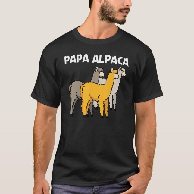 T-shirt Alpaca pour hommes papa Camelid Mammal animal (Devant)