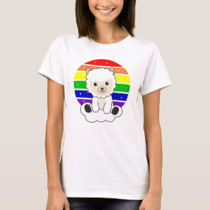 T-shirt Alpaca Rainbow Sweet Animaux Colorful Sweet