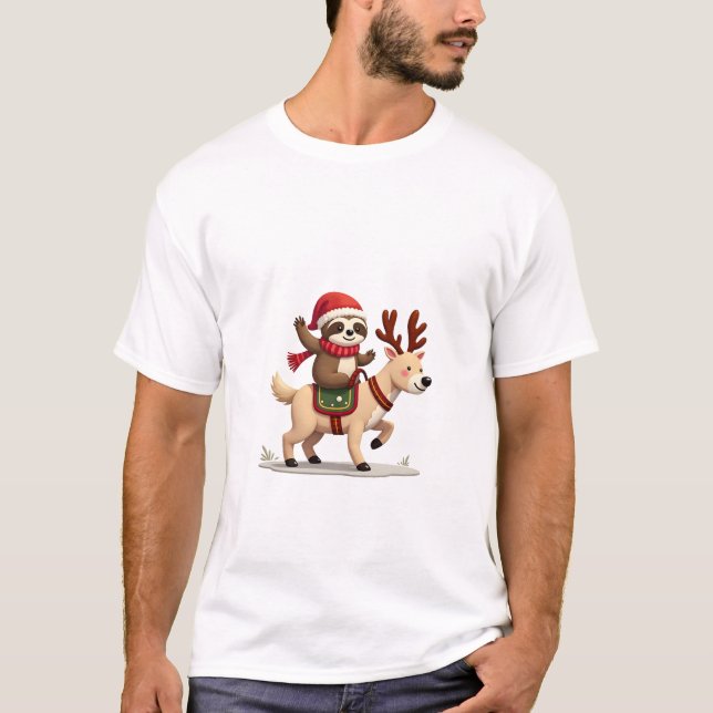 T-shirt Alpaca Sloth Christmas (3) (Devant)