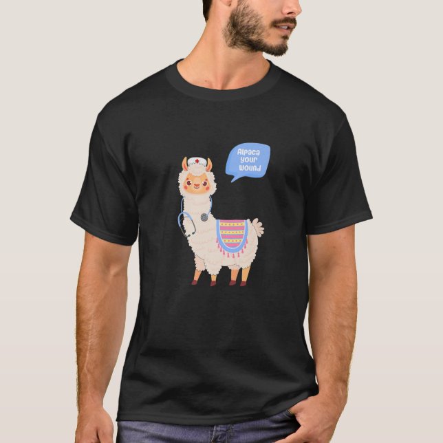 T-shirt Alpaca Votre Blessure Cute Llama Soins de la bless (Devant)