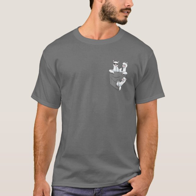 T-shirt Alpacas Dans La Poche Drôle Alpaca (Devant)