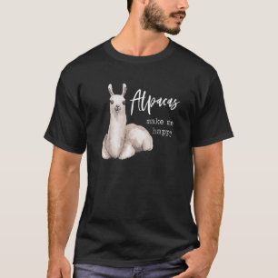 T-shirt Alpacas Me Rendre Heureux Mignonne Llama Love Pun
