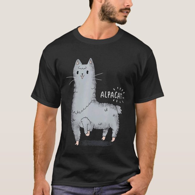 T-shirt Alpacat Alpaca Chat Chaton Llama  Chat Hybride Ani (Devant)