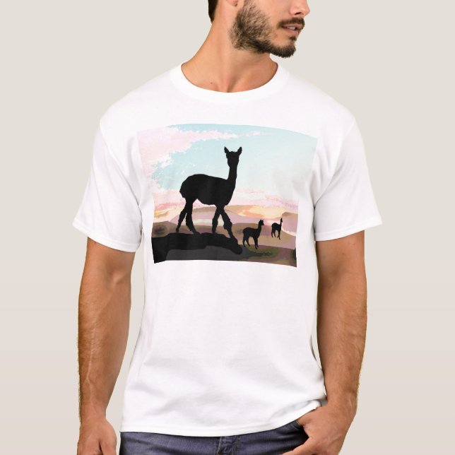 T-shirt Alpaga de coucher du soleil (Devant)