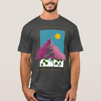 T-shirt Alpenglow Mountain Sunrise Sunset Ski Snowboard Wi