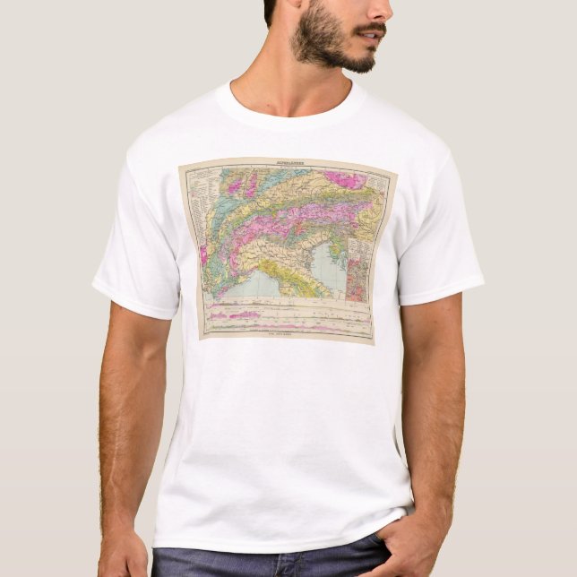 T-shirt Alpenlander - carte d'atlas des Alpes (Devant)