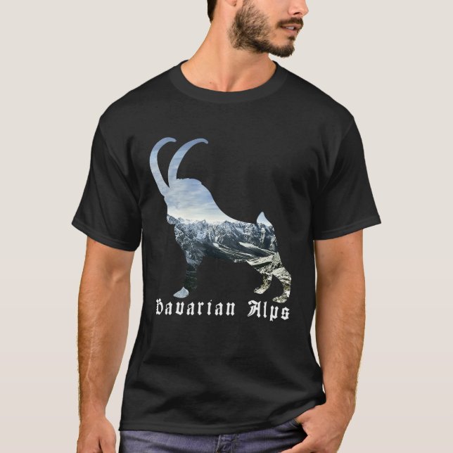 T-shirt Alpes bavaroises Alpes Ibex Chèvre sauvage Silhoue (Devant)