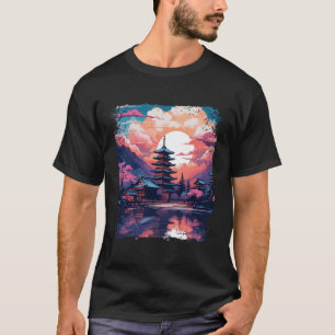 T-shirt Alpes japonaises Japon Takayama Village Vaporwave