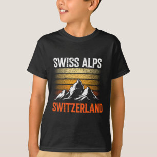 T-shirt Alpes suisses Ski vintage Montagnes Suisse Souveni