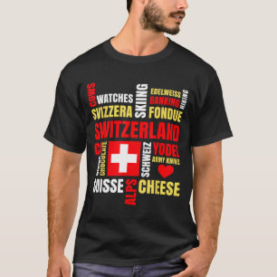 T-shirt Alpes suisses vaches fondue fromage ski suisse