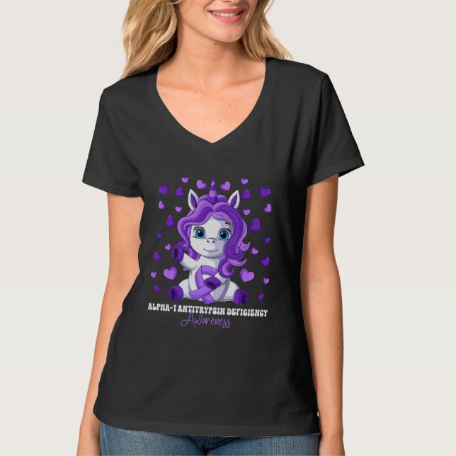 T-shirt Alpha 1 Antitrypsin Deficiency Awareness Month Pur (Devant)